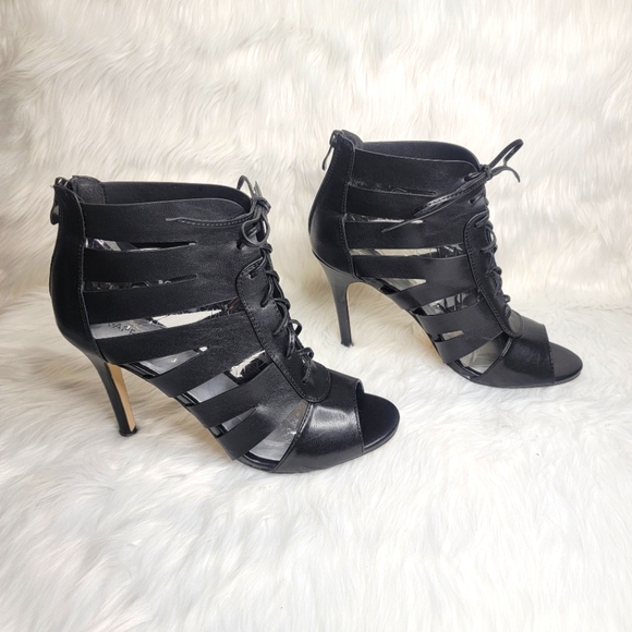 Xappeal Shoes Black Open Toe Strappy Stiletto Heels Poshmark